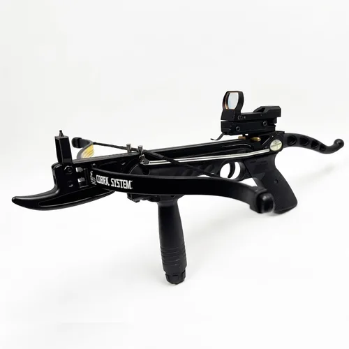 Vista 8 de SAS Prophecy 80 LBS Aluminum Self-Cocking Pistol Crossbow + 3 Arrows Black Ballesta de madera solamente