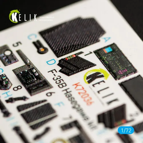 Vista 4 de Reskit K72036 1/72 F-35B Calcomanías interiores 3D para kit de modelo a escala Hasegawa