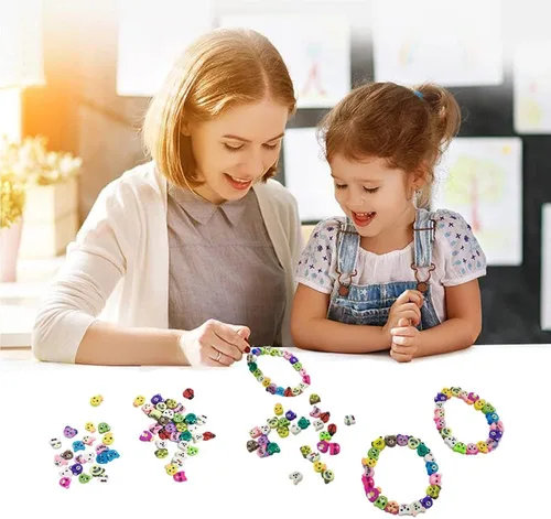 Vista 6 de 200 cuentas de arcilla de animales, cuentas de arcilla polimérica para pulseras, collares, joyería (animal)