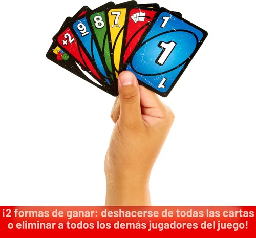 Vista 6 de Mattel Games UNO Show 'em No Mercy - Juego de cartas en lata de almacenamiento y viaje para niños, adultos y noche familiar con tarjetas