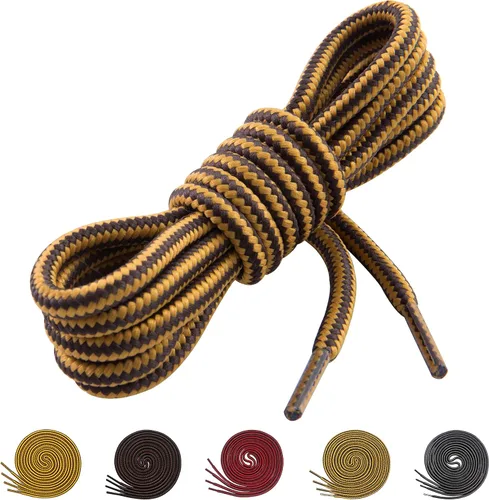 Vista 9 de Cordones para botas resistentes 1800D [2 pares] – Cordones reforzados irrompibles de 16 hebras para botas de trabajo y senderismo (0.157 in)