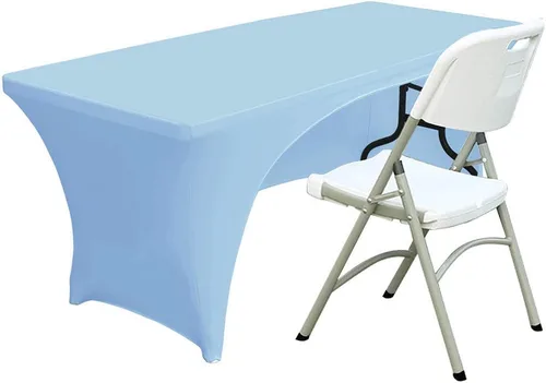 Vista 23 de ABCCANOPY - Mantel elástico de 1,2 m para mesa, ajustado, con parte trasera abierta, lavable, salvamanteles para mesas rectangulares, color negro