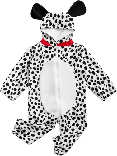 Vista 2 de HollyHOME Mameluco para bebé, cachorro dálmata, talla única para niños, ropa de dormir para perro, disfraz de cosplay
