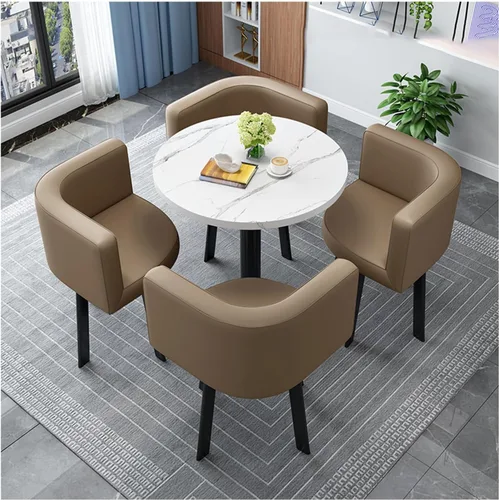 Vista 8 de Muebles de comedor para sala de estar, juego de mesa redonda y silla, mesa de centro para sala de conferencias, para sala de estar, negro, 23.6 x