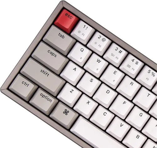 Vista 2 de Keychron K6 - Teclado mecánico inalámbrico con marco de aluminio compacto de 68 teclas para Mac Bluetooth multitarea teclado de juegos con cable