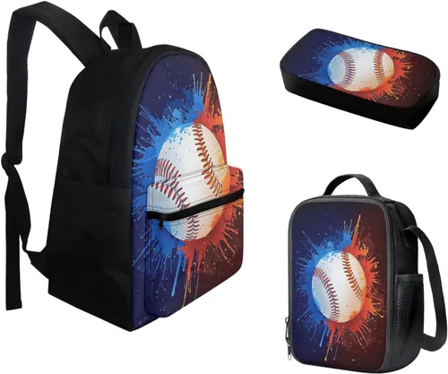 Vista 157 de FOR U DESIGNS Fuego baloncesto impreso niños escuela mochilas viaje mochila libro bolsa
