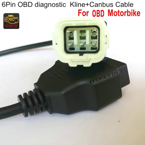 Vista 3 de OBD 6 Pin Cable RC Moto Kline y CAN-Bus OBD2 Adaptador