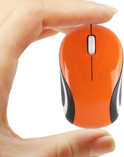 Vista 8 de Mini mouse inalámbrico para computadora, tamaño pequeño, portátil, compacto de viaje, USB óptico de 3 botones, 1000 DPI, mouse inalámbrico para Negro