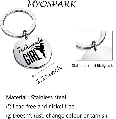 Vista 2 de MYOSPARK Llavero de Taekwondo, regalos para mujeres de taekwondo, regalos de artes marciales, regalos para amantes del taekwondo