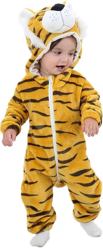 Vista 9 de BJWEO - Lindo disfraz para bebé niñas y niños pequeños y recién nacidos disfraz de Navidad Halloween enterizo de invierno piyamas de cosplay