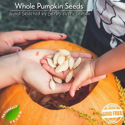 Vista 5 de GERBS Semillas enteras de calabaza con cáscara; Los mejores 14 alimentos libres de alergias alimentarias, sin OMG, vegano, Keto y paleo.