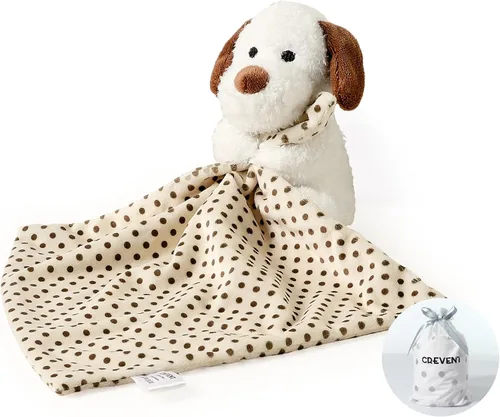 Vista 26 de CREVENT Manta de seguridad facial de animales de felpa suave para niños y niñas, gran regalo para cumpleaños, baby shower (perro azul + etiqueta)