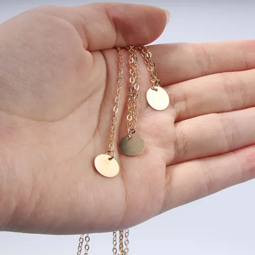 Vista 5 de Collar con dije de moneda en capas de estilo bohemio, collar largo para mujeres y niñas, collar y Lariat