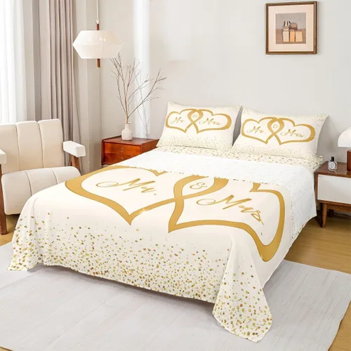 Vista 13 de Dog Side My Side - Juego de sábanas de tamaño Queen, color negro y blanco, sábana bajera ajustable para mujeres y hombres, sábanas románticas
