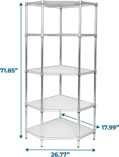Vista 3 de Honey-Can-Do - Estante esquinero cromado de 5 niveles