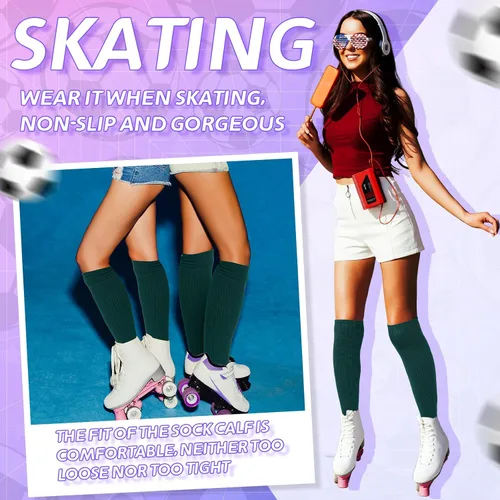 Vista 5 de Toulite Juego de 6 calcetines de fútbol y sóftbol para jóvenes, calcetines deportivos de béisbol, calcetines de tubo unisex para hombres y mujeres