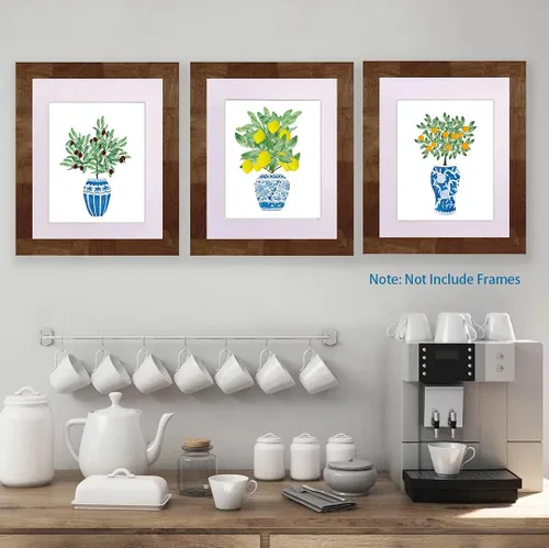 Vista 4 de Chinoiserie - Lienzo decorativo para pared, diseño de florero de porcelana azul y blanco chino (8 x 10 x 6 unidades, sin marco), impresión artística