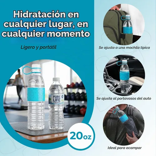 Vista 2 de Copco Hydra - Botella de agua de Tritan de 20 onzas con tapa resistente a derrames y funda antideslizante, sin BPA, apta para lavavajillas, cabe
