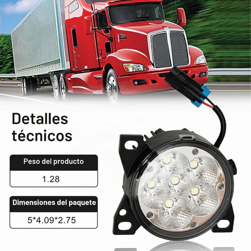 Vista 4 de Juego de lámparas LED para luces antiniebla de reemplazo para Kenworth T660 T680 (SET)