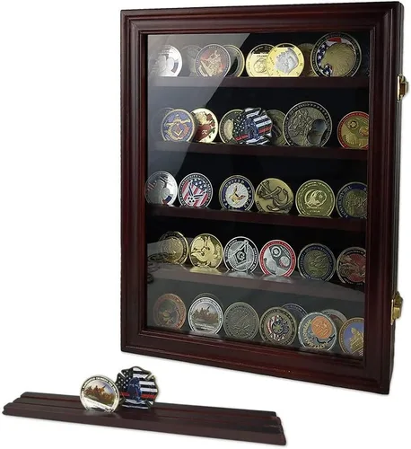 Vista 2 de ASmileIndeep Exhibición de monedas de desafío de 5 filas y estante para monedas de desafío de 4 filas