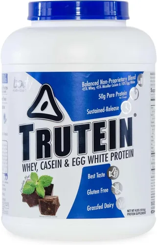 Vista 18 de Body Nutrition Trutein Polvo de Proteína Alto: 45% Suero, 45% Caseína, 10% Clara de Huevo, Sin Gluten, Bajo en Sodio, Polvo de Proteína de Suero