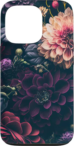 Vista 10 de Dahlia Flower Moody Dark Floral Pink and Purple Pattern Case for iPhone 17