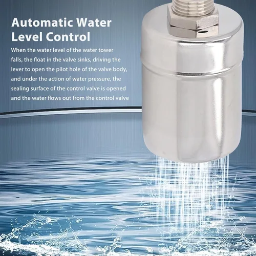 Vista 3 de Válvula de flotador de agua de acero inoxidable 304, sistema de control de nivel completamente automático, DN15 con puerto de entrada superior