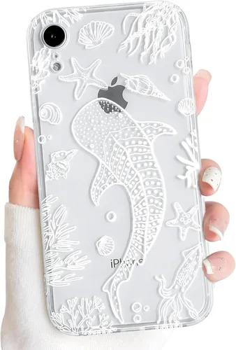 Vista 89 de NITITOP Funda para iPhone 13 Clear Sea Animal - Pez negro Pescado Negro