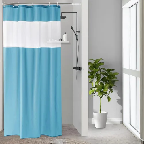 Vista 25 de UFRIDAY - Cortina de ducha de tela moderna en negro y blanco, 48 x 72 pulgadas, cortina de ducha de tela para baño y bañeras, lavable a máquina