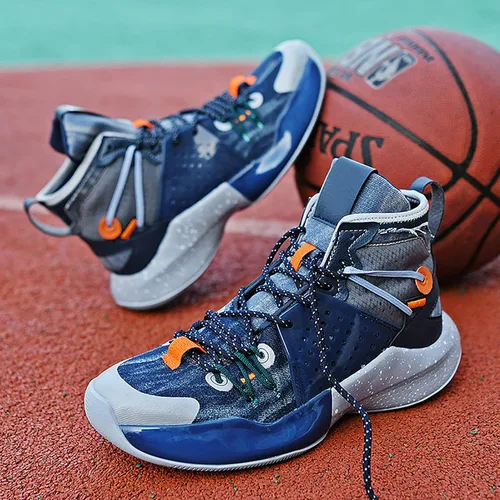 Vista 5 de CJSPORX Mens Basketball Shoes Fashion High Top Running Sneakers Lightweight Sport Shoes for Athletic