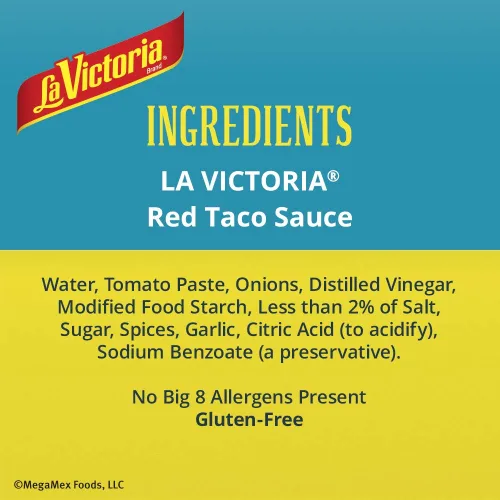 Vista 2 de Salsa para Tacos Roja La Victoria, Suave, 15 Onzas