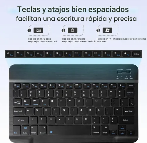 Vista 4 de Funda para mouse y teclado para Samsung Galaxy Tab A9 Plus /A11 Ratón negro.