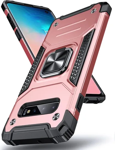 Vista 53 de DASFOND Diseñada para funda Galaxy S8 con soporte, anillo metálico giratorio mejorado de 360°, soporte kickstand de grado militar, resistente a