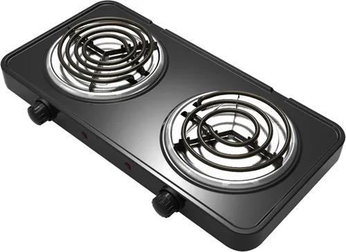 Vista 2 de MegaChef Placa de Cocina Eléctrica Ultra Ligera de Doble Bobina Fácilmente Portátil para Buffet en Negro Mate