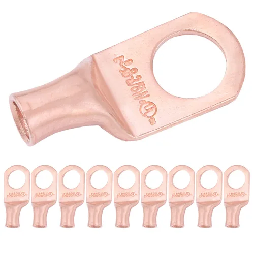 Vista 152 de SELTERM - 5 terminales de anillo resistentes para cable de batería, calibre 1/0 AWG, pernos de 1/2 pulgadas, terminales de calibre 0, ojales