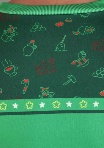 Vista 9 de Fun Costumes Sudadera navideña fea de elfo de Papá Noel para adultos