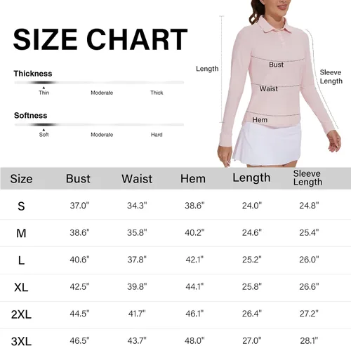 Vista 6 de M MOTEEPI Camisas de sol con protección UV para mujer con 3 botones, camisas de golf ligeras