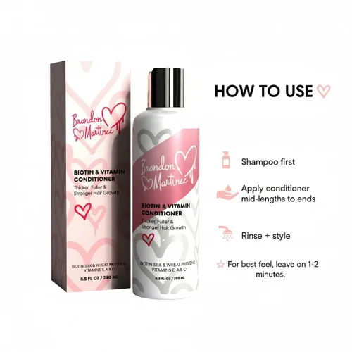 Vista 2 de Acondicionador capilar con vitamina biotina para adelgazar el cabello, acondicionador hidratante con aloe vera y pepino, tratamiento acondicionador