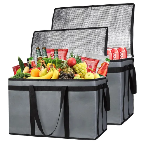 Vista 35 de Paquete de 1 bolsa aislada para entrega de alimentos con parte inferior dura, calentadores de alimentos comerciales XXXL para Uber Eats/Doordash