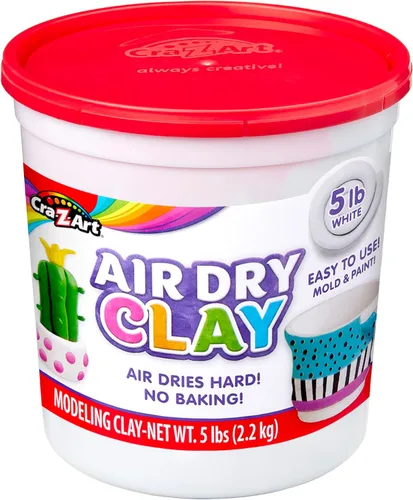 Vista 6 de Cra-Z-Art Arcilla Air Dry – Cubo de arcilla de modelado blanco natural de 5 libras, perfecta para esculpir, proyectos escolares, suministros