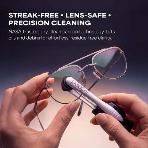 Vista 2 de Peeps - Limpiador de lentes de gafas, tecnología de microfibra de carbono eficiente y duradera, utilizada exclusivamente por la NASA, 500 usos