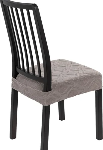 Vista 16 de SearchI Juego de 2 fundas de asiento elásticas para sillas de comedor, suaves, extraíbles y lavables, para sillas de comedor, protector de asiento