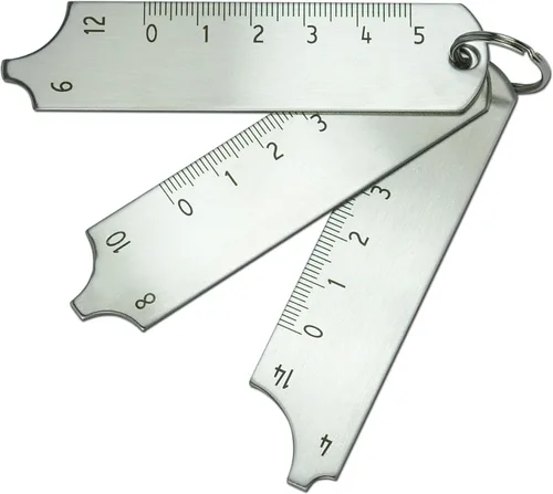 Vista 8 de RIVERWELD Juego de 7 piezas de calibre para soldadura de filete, calibre de profundidad, calibre de soldadura de inspección y prueba ulnar, métrico