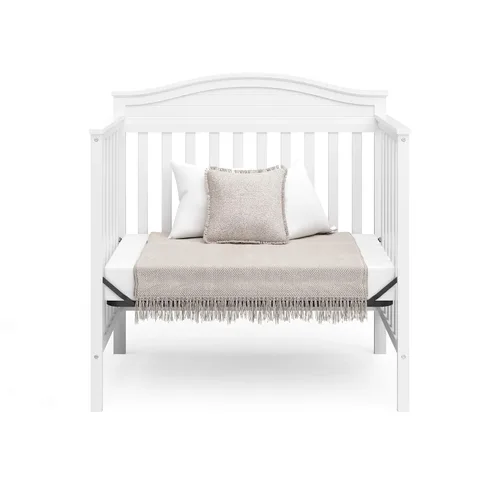 Vista 6 de Graco Stella: Cuna convertible mini 4 en 1 con colchón adicional (blanco) – Incluye colchón adicional de 2.75 pulgadas de grosor con cubierta