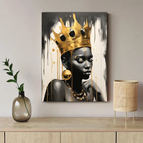 Vista 130 de Arte de pared afroamericano, decoración de rey y reina bailarín negro para sala de estar, arte de pareja de amor negro para dormitorio, lienzo