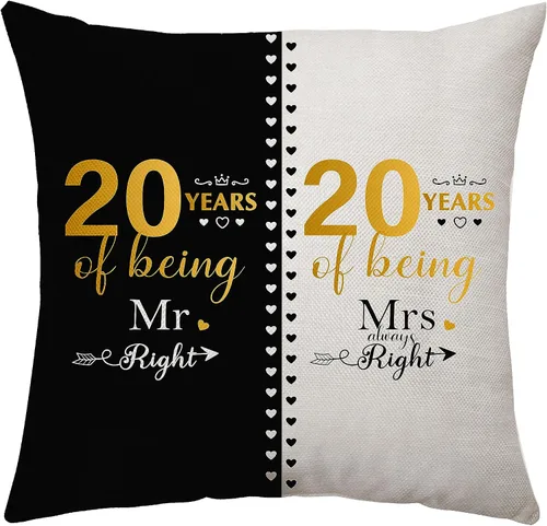Vista 5 de Mr. Right Mrs. Always Right Regalos para parejas, regalos de matrimonio de 14 años para ella y él, aniversario de boda para parejas, tía, tío, funda