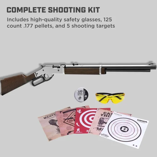 Vista 7 de Barra Air Guns 1866 Cowboy Series - Rifle de aire de acción de palanca, dispara pellets de calibre .177 y BBS, 600-800 FPS, pistolas de pellets