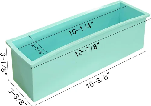 Vista 2 de 2 piezas molde de silicona para jabón rectangular flexible, para hacer velas, jabones caseros, manualidades (Azul)
