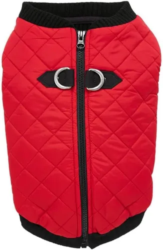 Vista 19 de Gooby – Chaleco de moda para perro, chaqueta negra, talla XS – cálido chaleco bomber con cremallera y doble anillo en D para correa – suéter