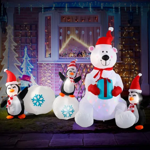 Vista 10 de Decoración inflable de Navidad de 7 pies para exteriores, enano con sombrero, decoración inflable de patio con luces LED integradas, adecuado